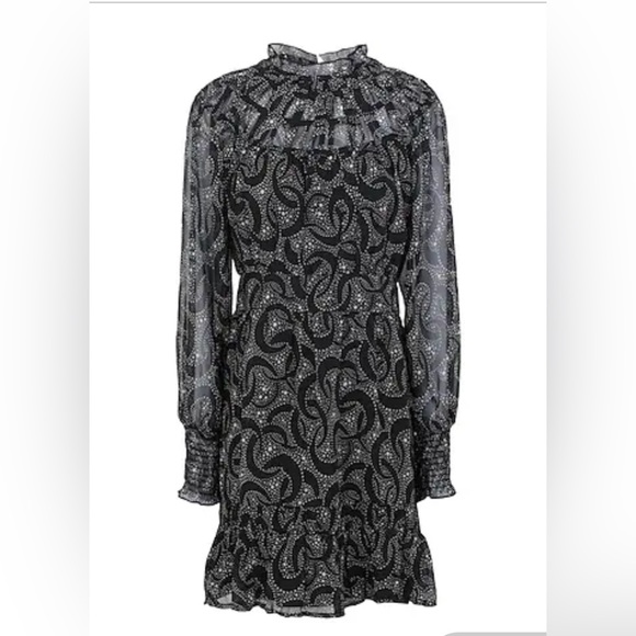 Topshop Dresses & Skirts - New Topshop BLACK YOKE LONG SLEEVE RUCHED MINI Dress Size 10